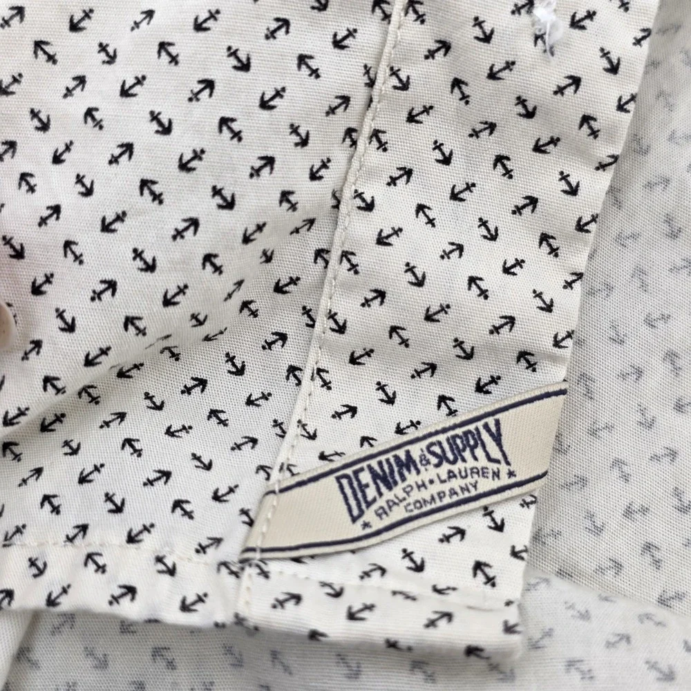 Denim & Supply Ralph Lauren Mens XxL Slim Fit Anchor Print Short Sleeve Shirt